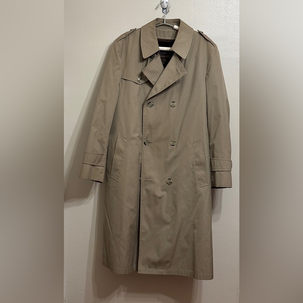 Vintage Botany‎ 500 - Weatherproof Fur Lined Double Breasted Trench Coat - Sz 40